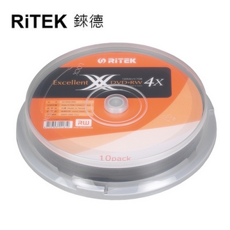 【RiTEK錸德】 4X DVD+RW 桶裝 4.7GB X版 10片/組