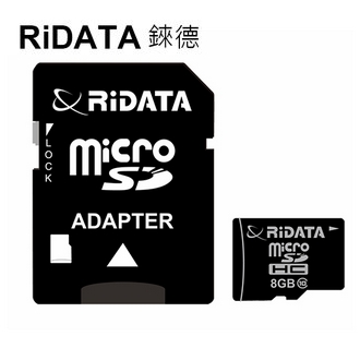 【RiDATA錸德】 micro SDHC Class10  8GB 記憶卡 /個