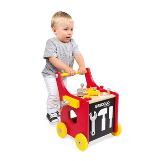 {振昌文具}【請先來電洽詢庫存】【法國Janod】小木匠創意玩-磁性工作車 J06493 /組