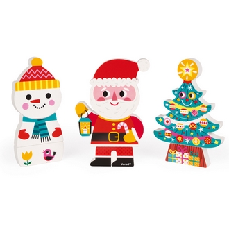 {振昌文具}【請先來電洽詢庫存】【法國Janod】磁性拼裝積木-快樂聖誕 J08033 /組