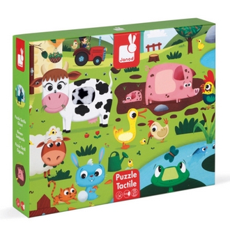 {振昌文具}【請先來電洽詢庫存】【法國Janod】幼兒觸覺拼圖-農場20pcs J02772 /組