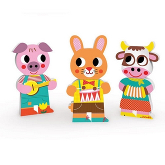 {振昌文具}【請先來電洽詢庫存】【法國Janod】磁性拼裝積木-動物樂團 J08029 /組