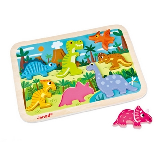 {振昌文具}【請先來電洽詢庫存】【法國Janod】幼兒故事拼圖-侏儸紀 J07054 /組