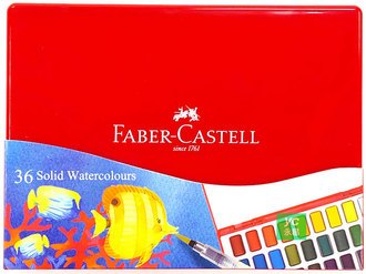 {振昌文具}FABER-CASTELL 輝柏 576037 Solid Watercolours 攜帶型水彩塊套組 36色 /組 塊狀水彩