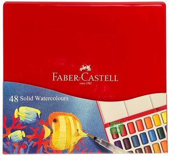 {振昌文具}FABER-CASTELL 輝柏 576049 Solid Watercolours 攜帶型水彩塊套組 48色 /組 塊狀水彩