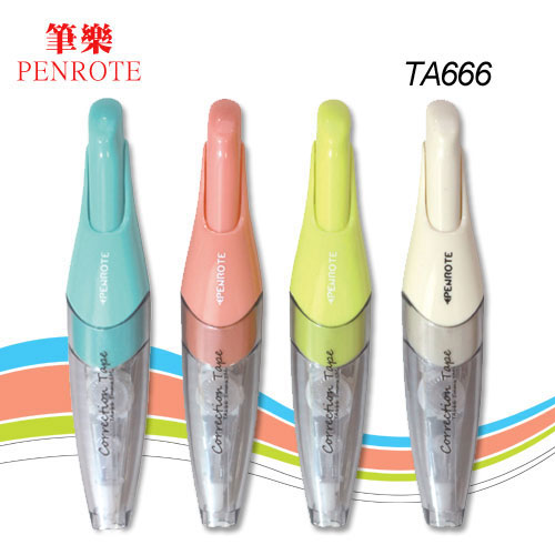{振昌文具}【筆樂PENROTE】可替換按壓式修正帶 TA666 / 卡(顏色隨機出貨)