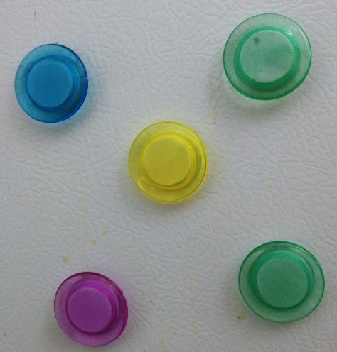 {振昌文具}玻璃白板專用磁鐵 3公分 透明晶亮 釹鐵硼磁鐵 強力磁鐵 紅黃綠藍紫 5色 超強吸力