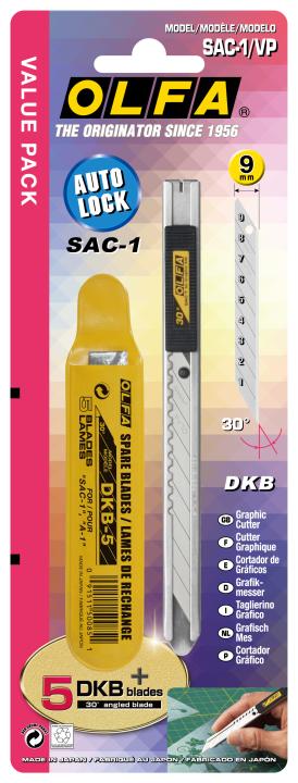 {振昌文具}日本 OLFA 30度美工刀 細工刀 SAC-1 金屬握把 自動卡鎖 SAC1 包膜