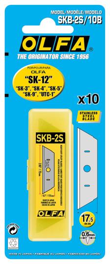 {振昌文具}日本 OLFA 全不鏽鋼 SK-12 安全工作刀 刀片 SKB-2S/10B 美工刀片 10片