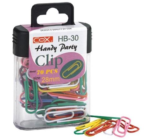 {振昌文具}【三燕COX】28mm彩色迴紋針/盒 HB-30