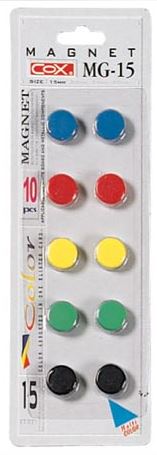 {振昌文具}【三燕COX】15mm卡裝彩色磁鐵/卡 MG-15