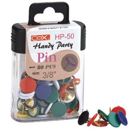 {振昌文具}【三燕COX】3/8英吋彩色圖釘/盒 HP-50