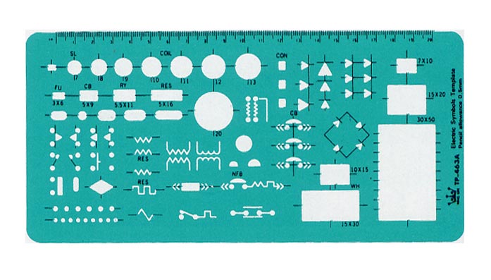 {振昌文具}【徠福LIFE】 TP-463A 電氣符號定規-110x233x0.8MM / 片