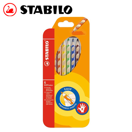 {振昌文具}【請先來電洽詢庫存】STABILO 德國天鵝 EASYcolors 人體工學色鉛筆(332/6右手專用) - 6支入 / 組