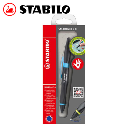 {振昌文具}【請先來電洽詢庫存】STABILO 德國天鵝 SMARTball 2.0人體工學觸控筆2.0+藍蕊原子筆(右手專用)(1852/2-41黑/淺藍) / 支