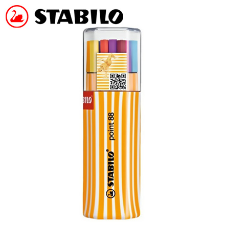 {振昌文具}【請先來電洽詢庫存】STABILO 德國天鵝 point 88系列簽字筆(0.4mm) 20色入/ 盒