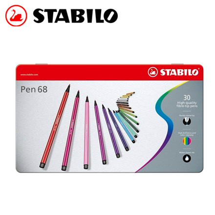 {振昌文具}【請先來電洽詢庫存】 STABILO 德國天鵝 Pen 68 系列彩色筆(6830-6) 30色 / 盒