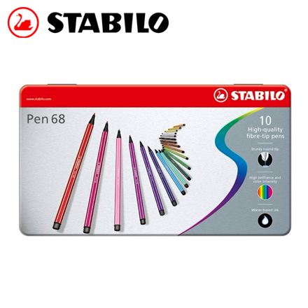 {振昌文具}【請先來電洽詢庫存】STABILO 德國天鵝 Pen 68 系列彩色筆(6810-6) 10色 / 盒