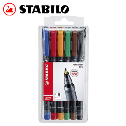{振昌文具}【請先來電洽詢庫存】STABILO 德國天鵝 OHPen universal 永久性萬用油性筆0.7mm(F)  6色入 / 盒