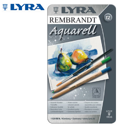 {振昌文具}【請先來電洽詢庫存】【德國 LYRA】2011120  林布蘭專業水溶性彩色鉛筆 鐵盒 12色/盒