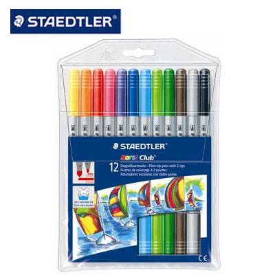 施德樓 MS320NWP12 快樂學園 雙頭水易洗彩色筆 12色 / 組