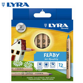 {振昌文具}【請先來電洽詢庫存】【德國LYRA】 3611120 三角原木 色鉛筆 (12cm) 12色 /盒