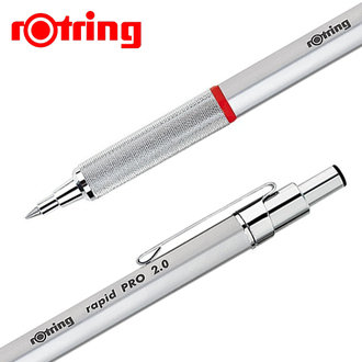 【缺貨中】德國 rOtring 紅環 Rapid Pro mechanical pencil 2.0mm 自動鉛筆 工程筆 /支 (黑色、灰色可選) 