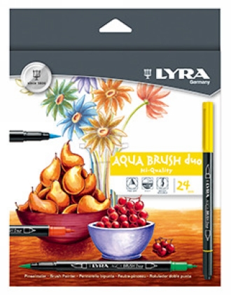 {振昌文具}【請先來電洽詢庫存】【德國 LYRA】6521240  Aqua Duo雙頭藝術筆 24色/盒