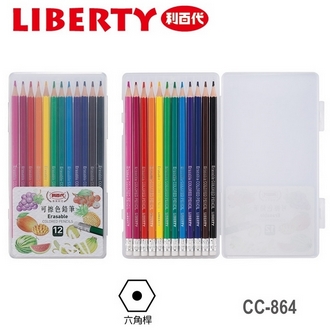 利百代 可擦 CC-864 色鉛筆 12色/盒