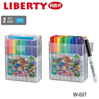 利百代 2mm 圓尖 水性 Q比天使 W-007 彩色筆 36色/盒