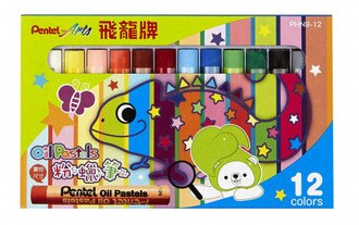 {振昌文具}【Pentel飛龍】PHN9-12 粉蠟筆 12色入 /盒