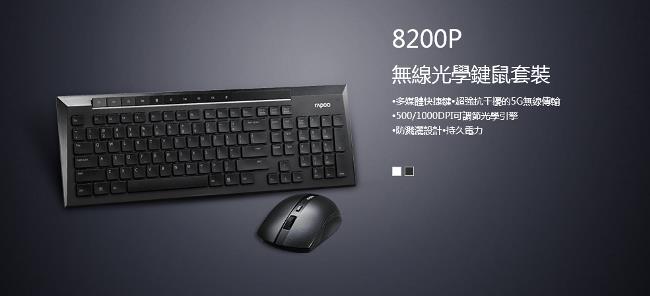 {振昌文具}雷柏 RAPOO 8200P+7200P 2.4G 無線傳輸 無線光學鍵鼠組 無線鍵盤滑鼠組 黑