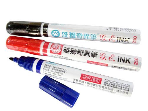 {振昌文具}雄獅 NO 200 奇異筆 油性筆 黑.紅.藍 12支/盒