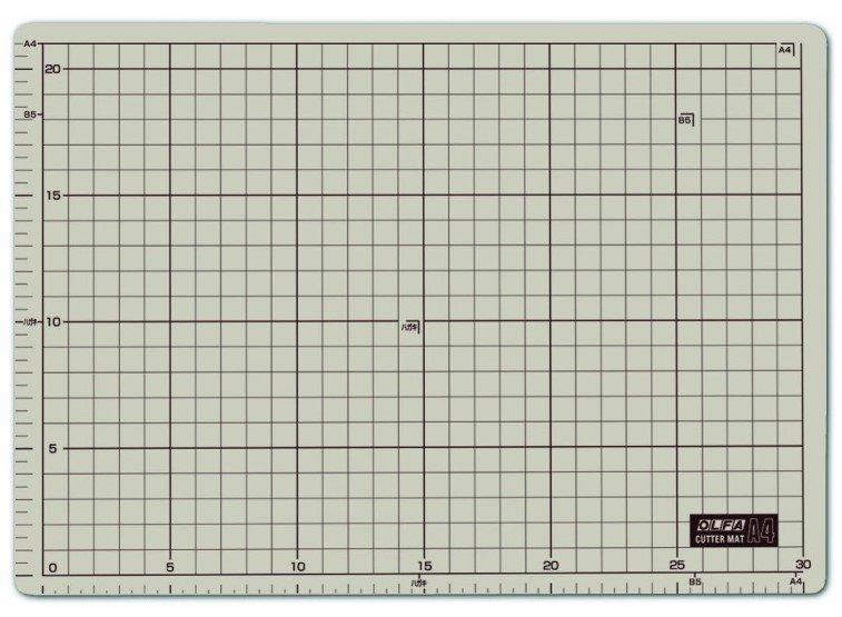 {振昌文具}OLFA 日本 A4 切割墊 CM-A4 225×320×2mm厚 三層 表面印公制1公分 一面黑 一面白