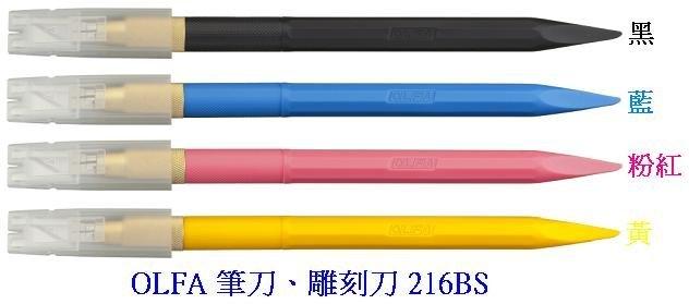 {振昌文具}<已停產> 日本 OLFA 筆刀、雕刻刀 216BS (附贈KB-5刀片5片) (金屬塑膠握把)