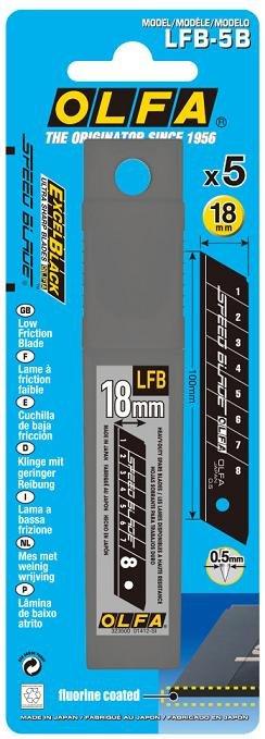 {振昌文具}OLFA 大型美工刀系列 塗氟快速切割 黑刃刀片 LFB-5B (5片裝)(7節) LFB5B