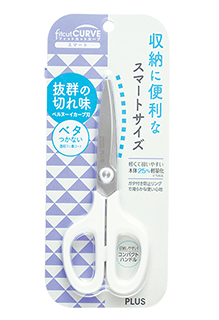 {振昌文具}PLUS 35-231 SC-155RSF透明不沾膠弧線剪刀 白