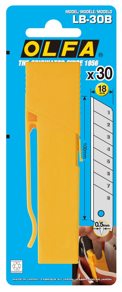 {振昌文具}OLFA 大型美工刀片 LB-30B 型 (30片裝)
