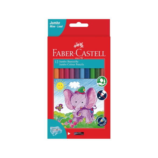 {振昌文具}Faber-Castell 111622 6.0mm 大六角粗芯彩色鉛筆(12色組)