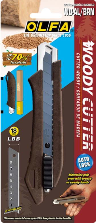 {振昌文具}OLFA  木塑複合材質防滑握把大型美工刀 WD-AL/BRN型 AL 