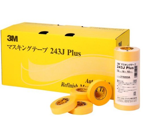 {振昌文具}日本製 3M 243J 遮蔽膠帶 鈑噴 烤漆 耐高溫 抗溶劑 合紙膠帶 油漆膠帶 矽利康 烤箱