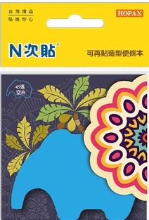 {振昌文具}N次貼造型便條本/61048/螢光藍/大象/50x70mm/45張/本