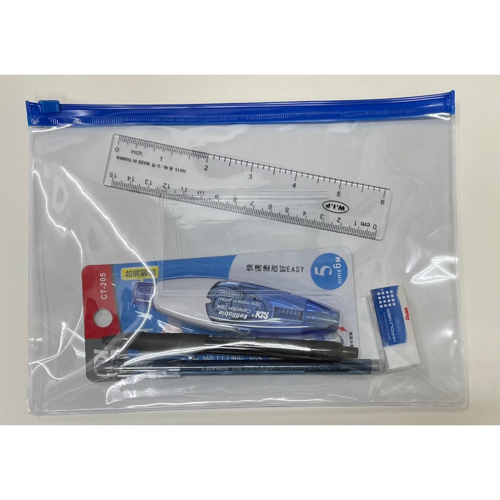 （可客製化）6件組 考試 組合 文具組 文具包 文具袋 大考 指考 會考 可放准考證 透明 考試袋 鉛筆盒 筆袋 上榜包